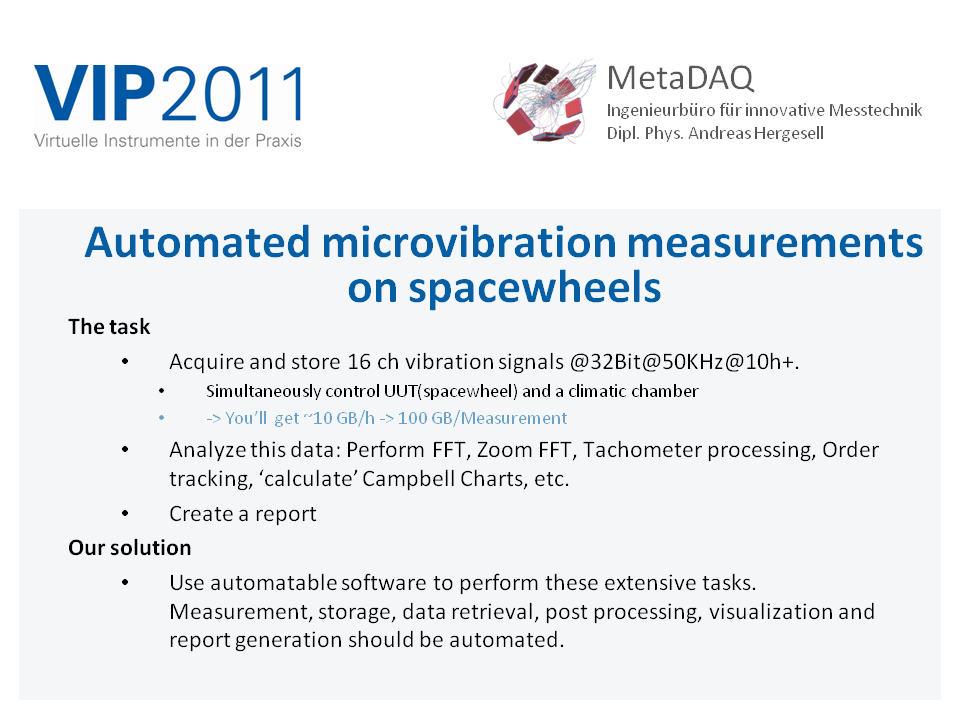 VIP MetaDAQ Slide 1: motivation for automated microvibration measurements