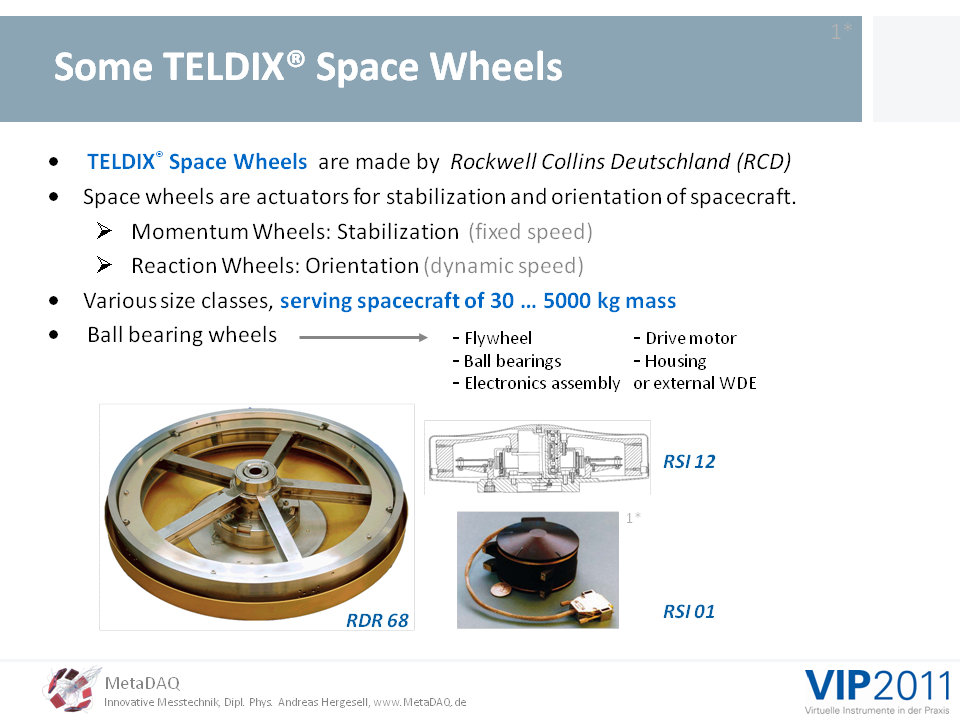 MetaDAQ Slide 5: Some TELDIX(R) spacewheels of Rockwell Collins Deutschland GmbH